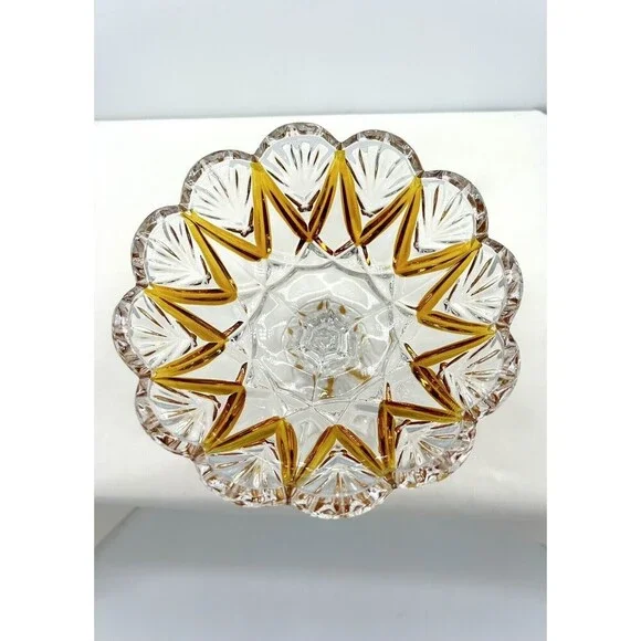 Vintage Heavy Brown Accents Glass Candy Dish Nut Bowl SKU449 - Picture 6 of 6
